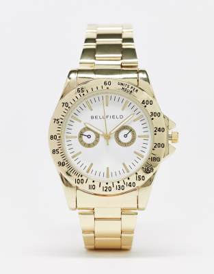 Bellfield chunky bracelet watch in gold with white dial - Click1Get2 Cyber Monday