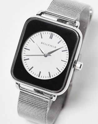 Bellfield retro dial watch in silver - Click1Get2 Price Drop