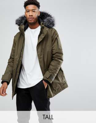 bellfield parka with faux fur hood