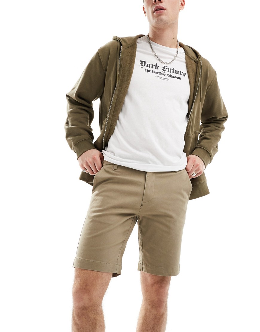 Ben Sherman slim fit stretch chino short in off white-Neutral