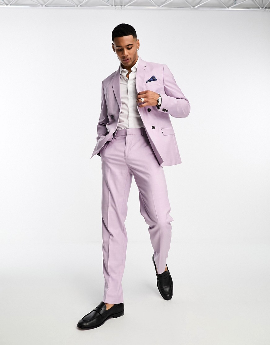 Ben Sherman slim fit suit trousers in lilac-Purple