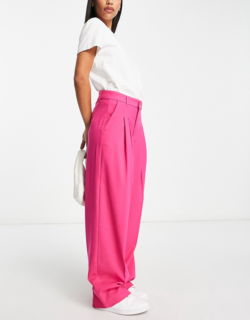 Bershka high waist trouser in pink