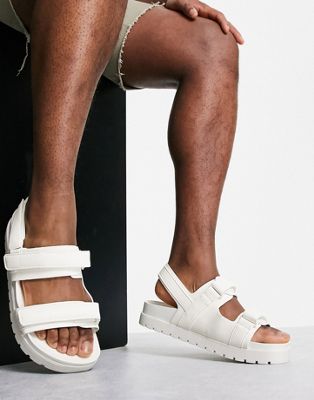 sandals with straps in white