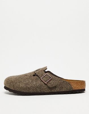 Boston clogs in cacao brown wool