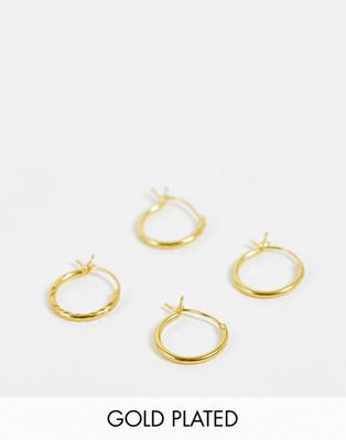 Bloom & Bay gold plated 2 pack mini hoop earrings - Click1Get2 Deals