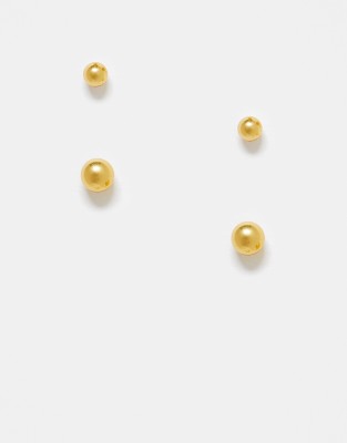 Bloom & Bay gold plated 2 pack stud earrings - Click1Get2 Mega Discount