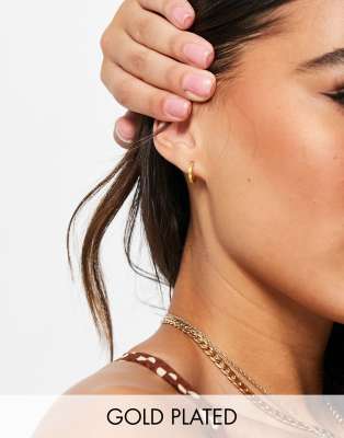 Bloom & Bay huggie hinged hoop earrings in gold plate - Click1Get2 Sale