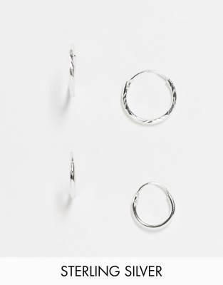 Bloom & Bay sterling silver 2 pack hoop earrings - Click1Get2 Promotions