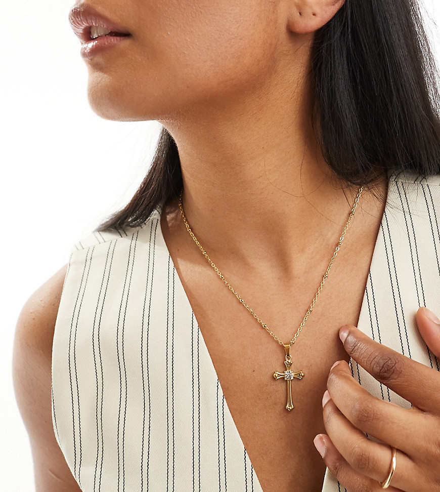 Bohomoon antonella gold plated stainless steel antonella cross pendant necklace