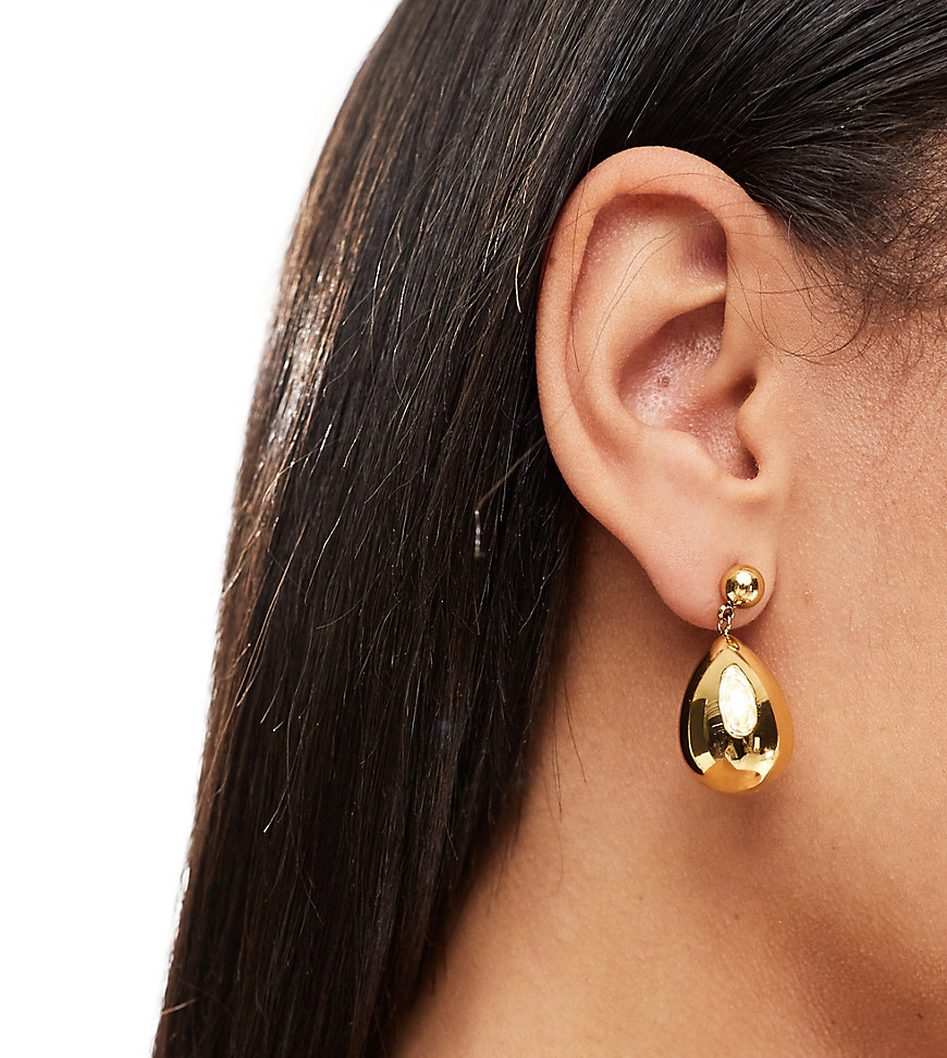 Bohomoon elara gold plated stainless steel large teardop earrings