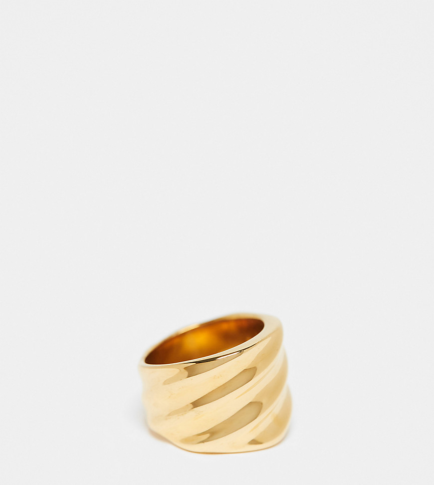 Bohomoon ethereal gold plated stainless steel chunky twist ring