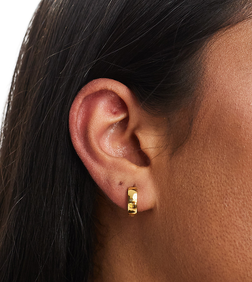 Bohomoon gold plated stainless steel 14mm huggie hoop earrings