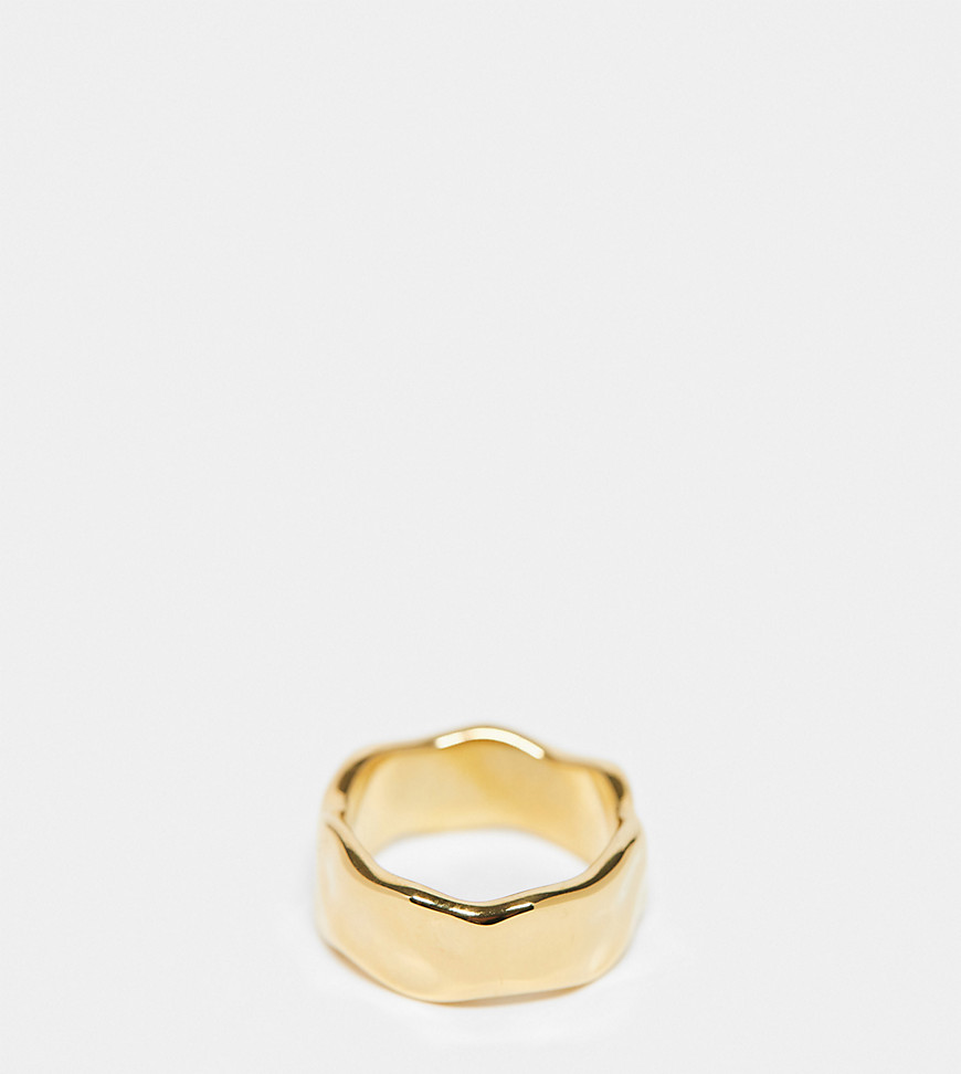 Bohomoon velvet gold plated stainless steel molten band ring