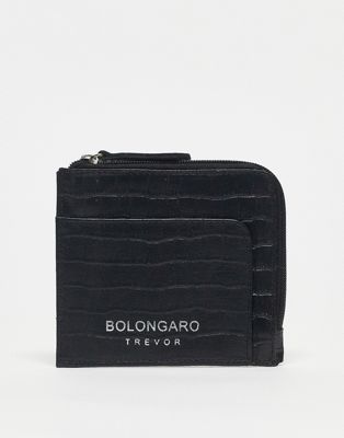 Bolongaro Trevor croc card holder in black - Click1Get2 Cyber Monday
