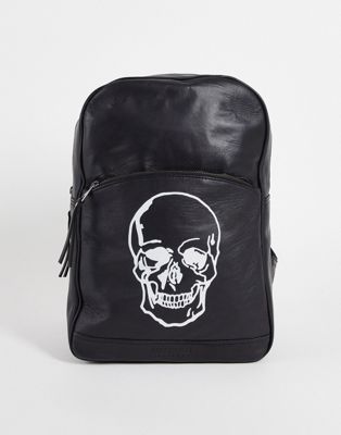Bolongaro Trevor leather skull backpack in black - Click1Get2 On Sale