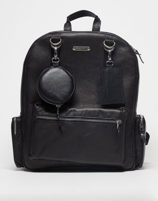 Bolongaro Trevor leather utility backpack in black - Click1Get2 Mega Discount
