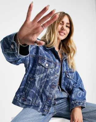 Bolongaro Trevor Sierra oversized tie dye denim jacket in mid indigo - Click1Get2 Deals