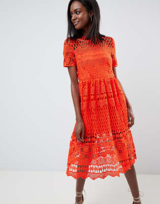 boohoo red lace dress