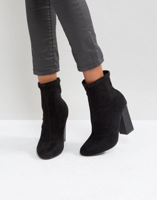 Boohoo Faux Suede Heeled Ankle Boot