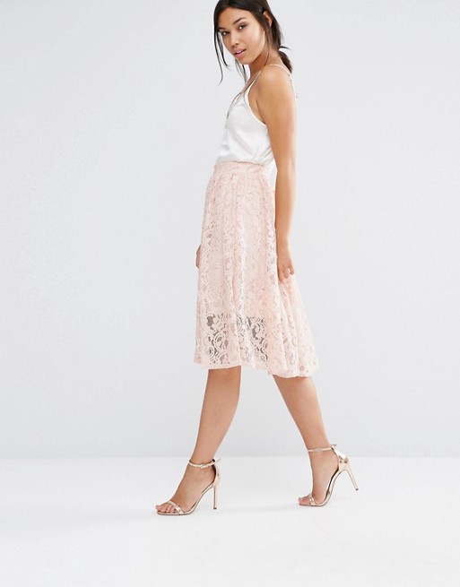 Boohoo | Boohoo Full Lace Skirt Midi Skirt