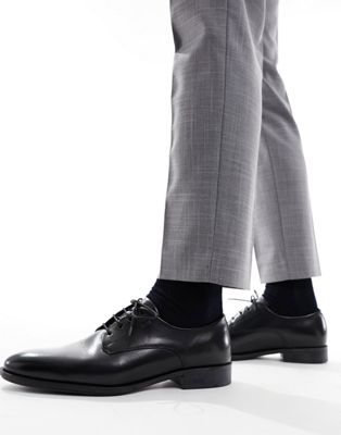 BOSS Colby leather derby lace up shoes in black