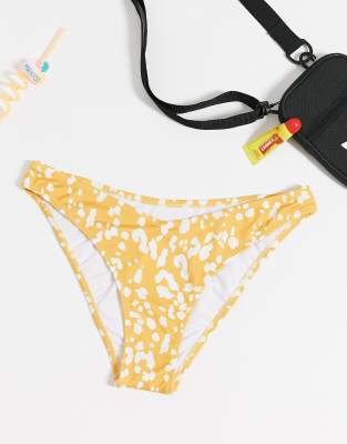 Braguitas De Bikini Amarillas Con Estampado De Lunares De New Look ASOS