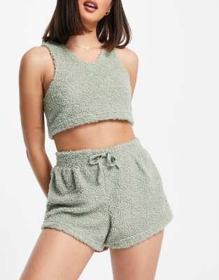 Brave Soul bethan fleece lounge set in sage green - Click1Get2 Coupon&