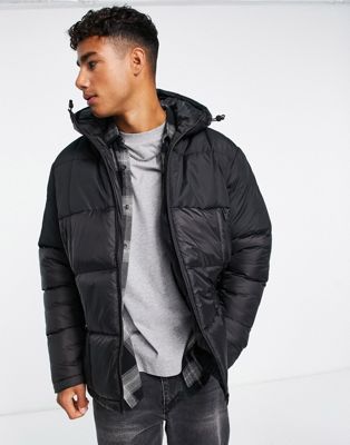 Brave Soul box quilted puffer jacket in black - Click1Get2 Black Friday