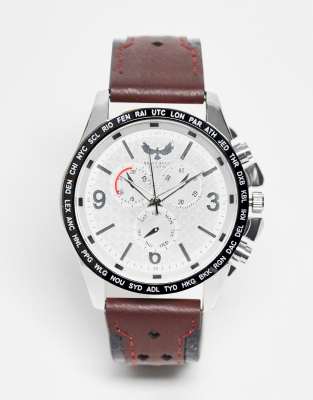 Brave Soul faux leather strap watch in brown - Click1Get2 Price Drop