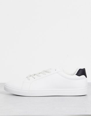 minimal lace up trainers in white
