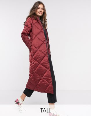 Brave Soul Tall jaz satin longline puffer jacket - Click1Get2 Deals