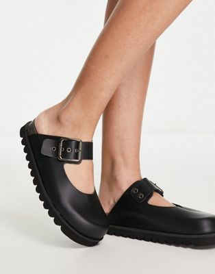Baylorr mary jane leather mule in black