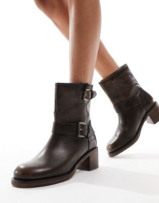 New Camperos biker ankle boots in brown