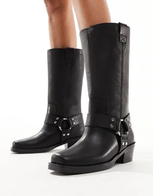 Trig-ger western boots with hardware in black