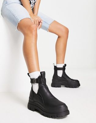 Aspha Coa cutout vegan chelsea boots in off black