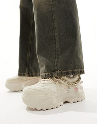 Call It  Major super chunky trainers with charm detail in beige