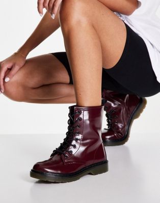 ramonne chunky ankle boots in red