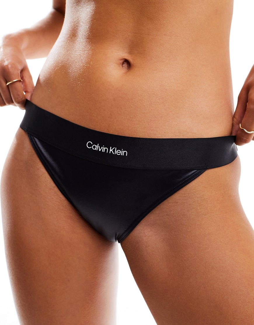 Calvin Klein Brazilian Bikini Bottoms - CK Refined in Ck Black