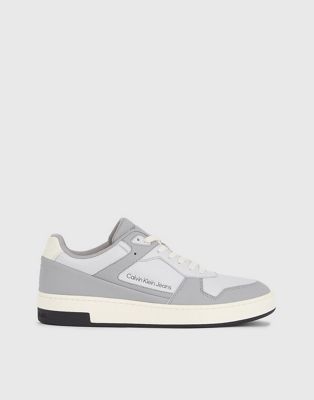 Faux Leather Trainers in grey