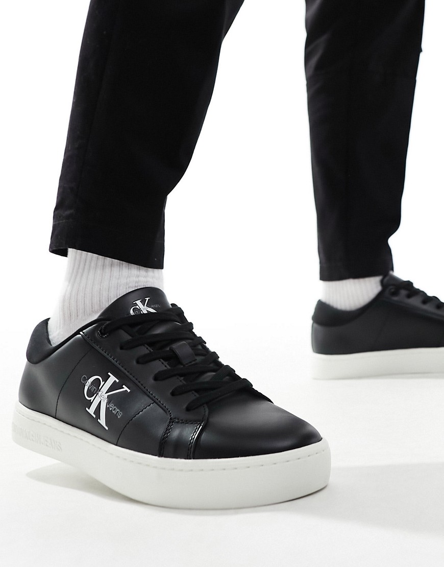 Calvin Klein Jeans leather trainers in black
