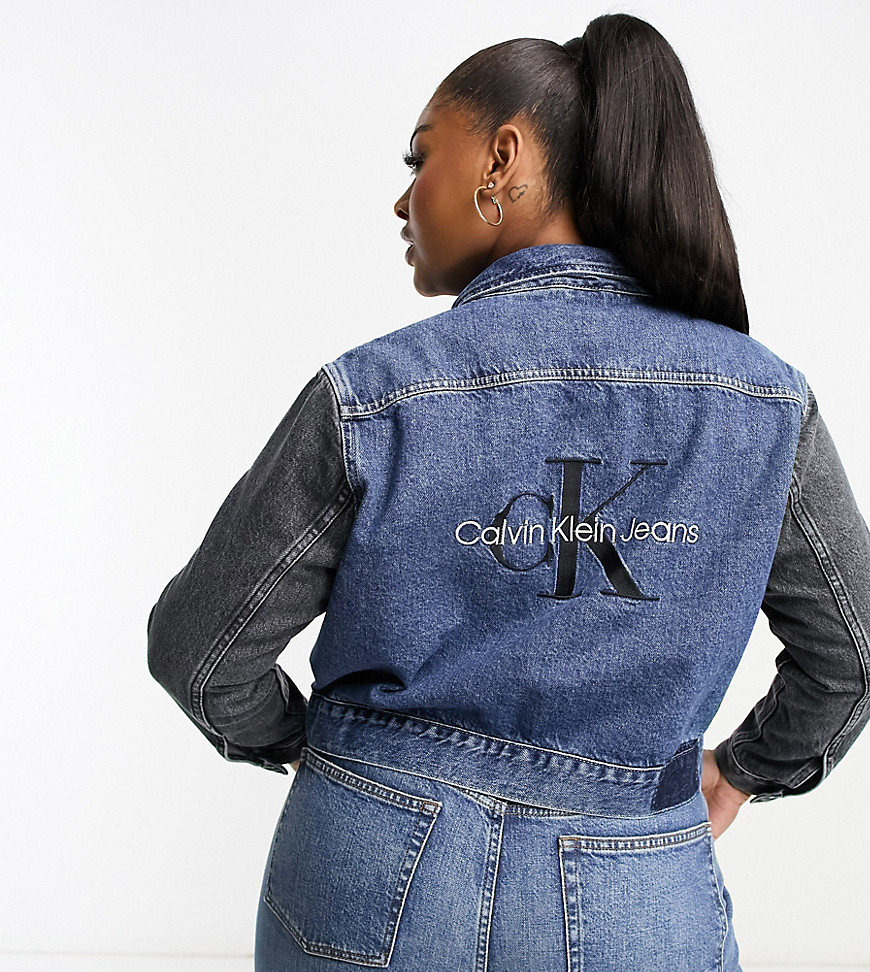 Calvin Klein Jeans Plus 90s denim jacket in indigo-Blue