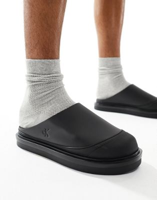 slip on clog sandals in black