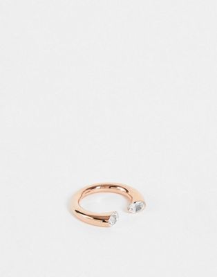 Calvin Klein ring with Swarovski crystal detail in rose gold - Click1Get2 Offers