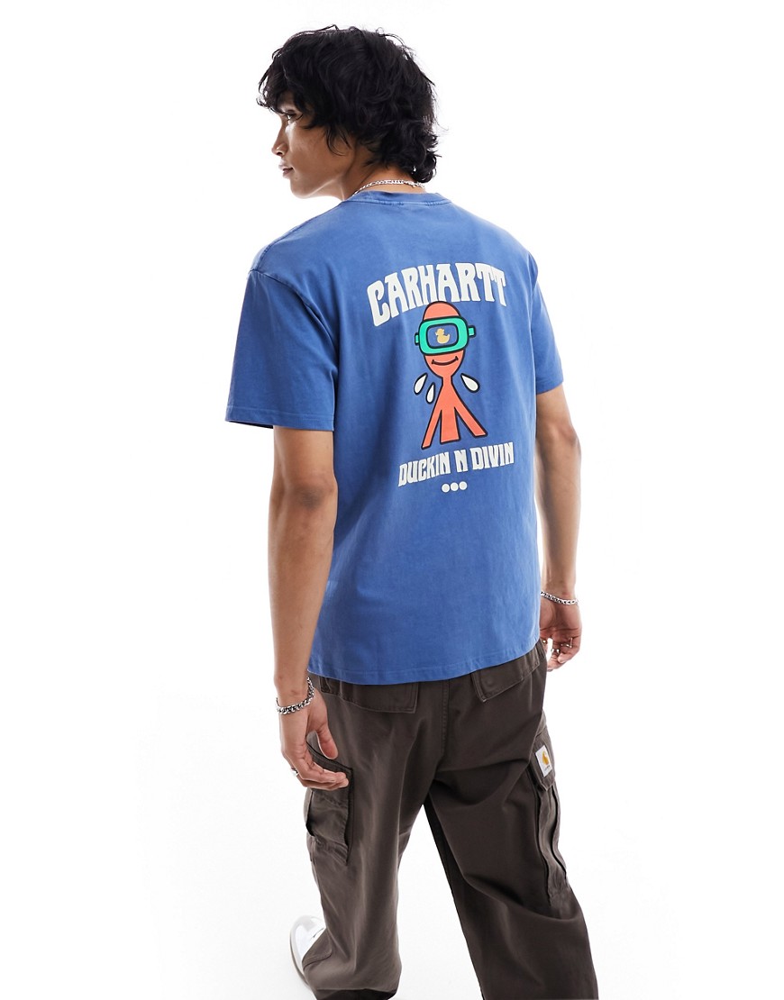 Carhartt WIP duckin backprint t-shirt in blue