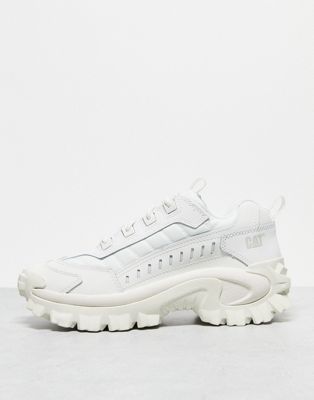 Intruder chunky lace up trainers in white