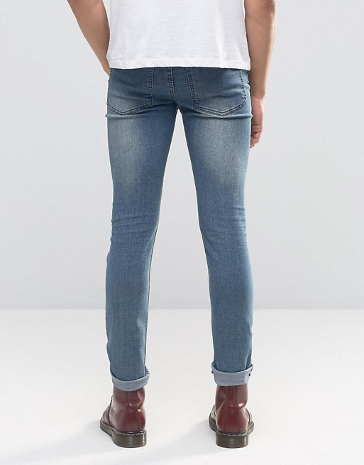 Cheap Monday | Cheap Monday Tight Skinny Jeans Off Set Blue Knee Rip