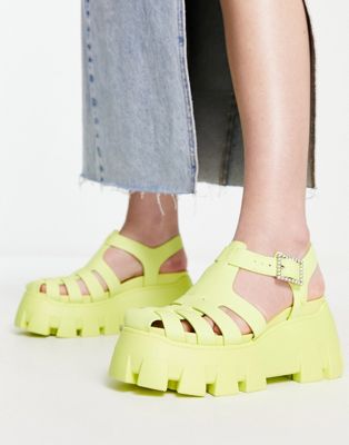 Alyson chunky platform sandals in yellow