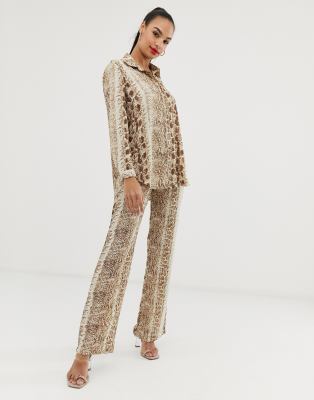 Club L snake detail print trousers