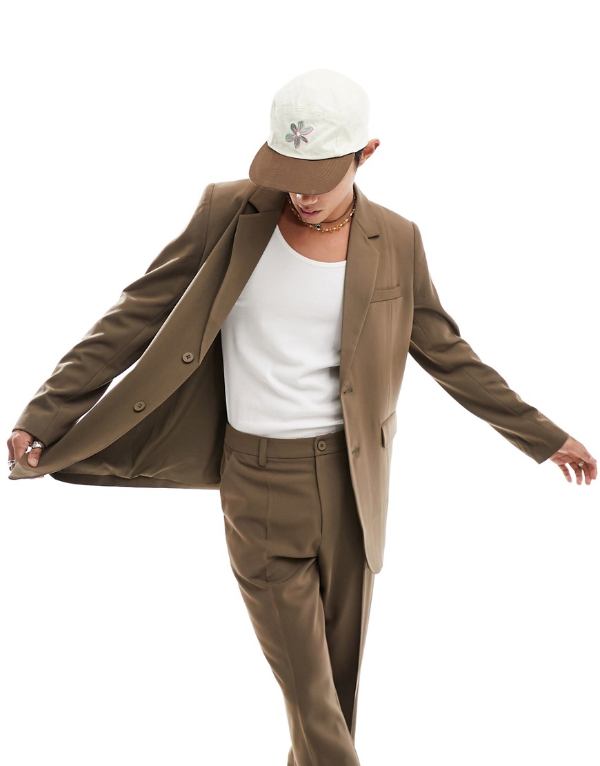 COLLUSION co-ord premium tailored blazer in khaki-Grey