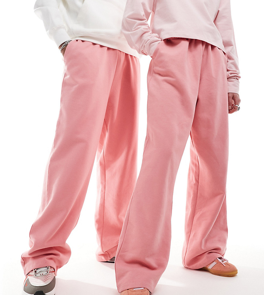 COLLUSION Unisex relaxed joggers in pink-Grey